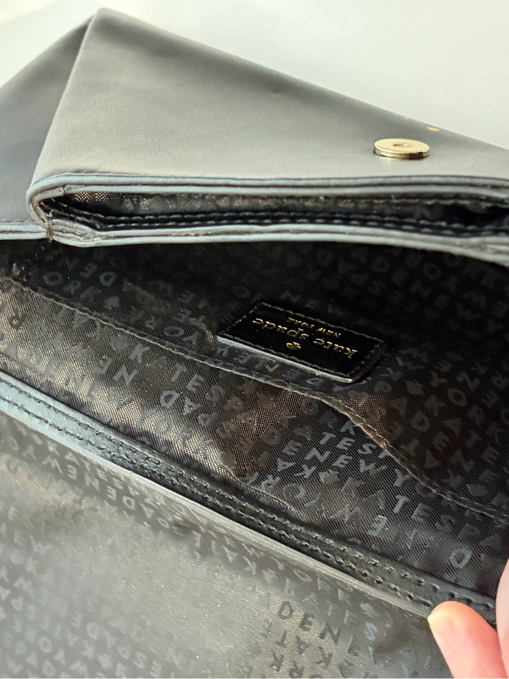 EUC Kate Spade Hanley Camden Way Shoulder Bag Genuine Leather Gold Colored Chain - Picture 6 of 9
